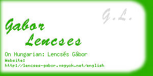 gabor lencses business card