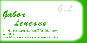 gabor lencses business card
